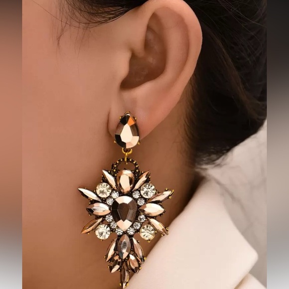 Elegant Gold and Silver Statement Earrings